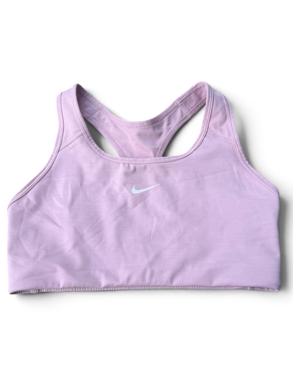 Nike pink Racerback Sports Bra with White Swoosh